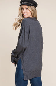 Slip Into Comfort Charcoal Sweater