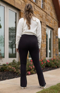 Black Flare Leggings with Pockets