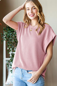 Ribbed Dolman Blouse