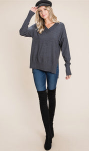 Slip Into Comfort Charcoal Sweater