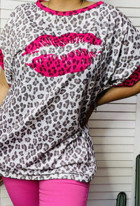 Leopard & Lips Loose Fit Top