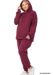 Burgundy Hoodie & Jogger Sweatpant Set