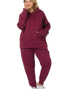 Burgundy Hoodie & Jogger Sweatpant Set