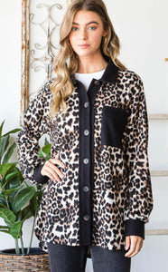 Leopard Print Button Down Shacket