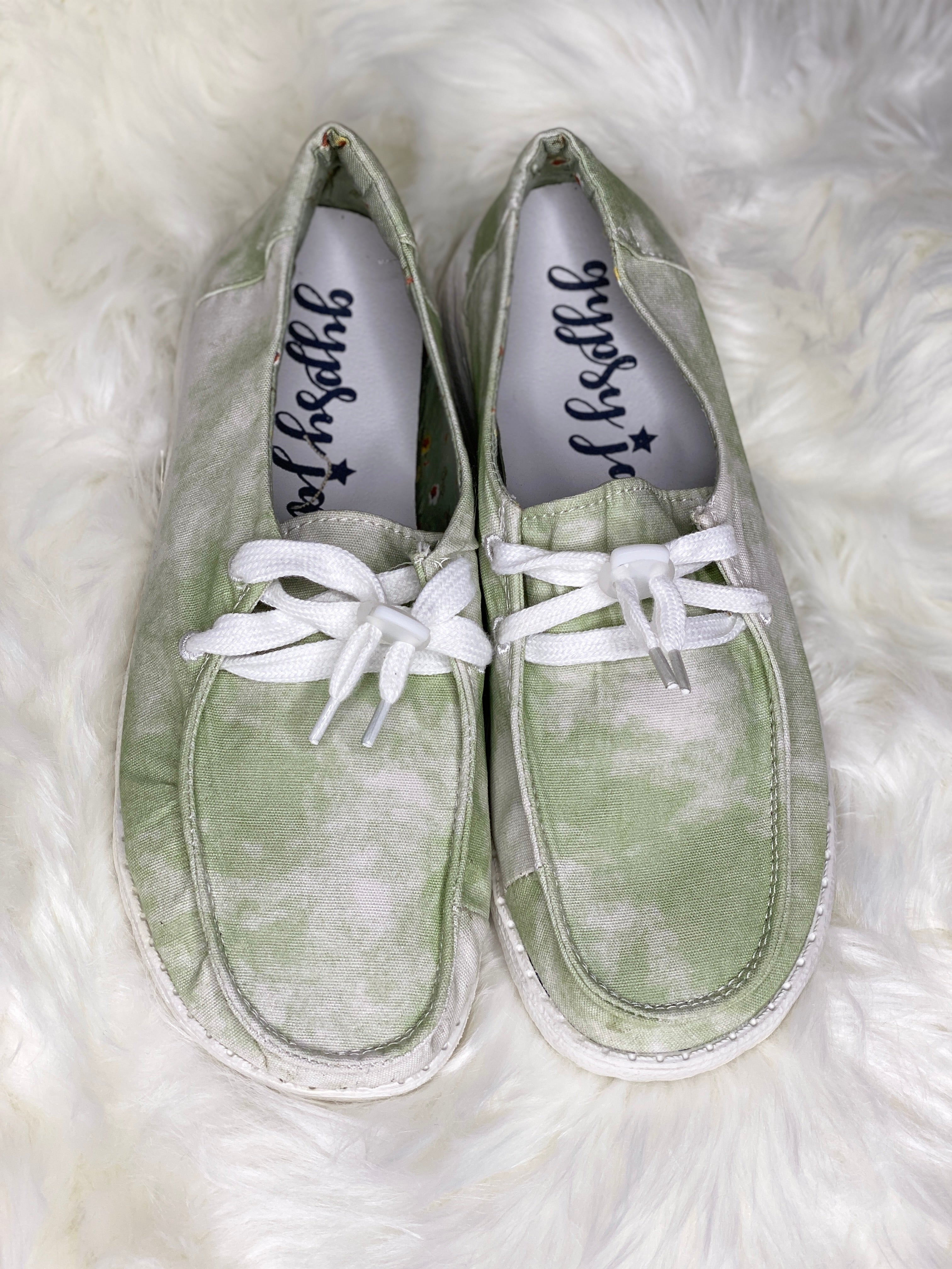 Gypsy Jazz Iris Slip-Ons - MINT TIE DYE