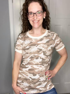 Mauve/Taupe Camo Hidden Leopard Top