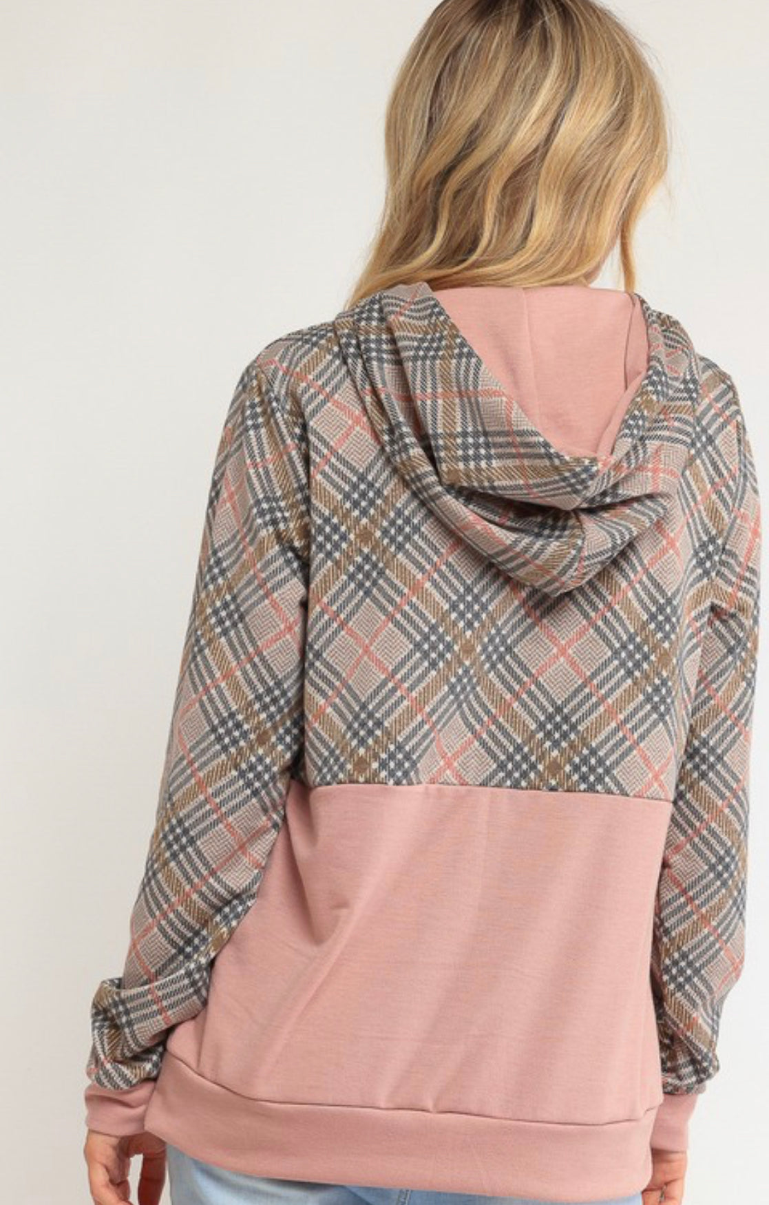 Mauve Plaid Hoodie