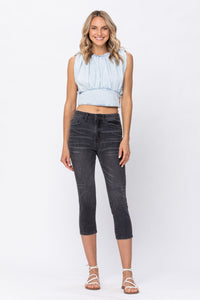 Judy Blue Charcoal Cuffed Skinny Capris