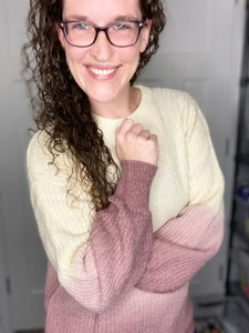 Ivory/Mauve Ombre Sweater