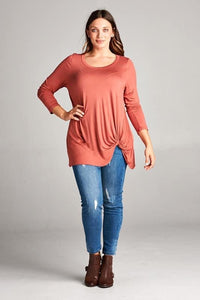 Marsala Twist Front Top