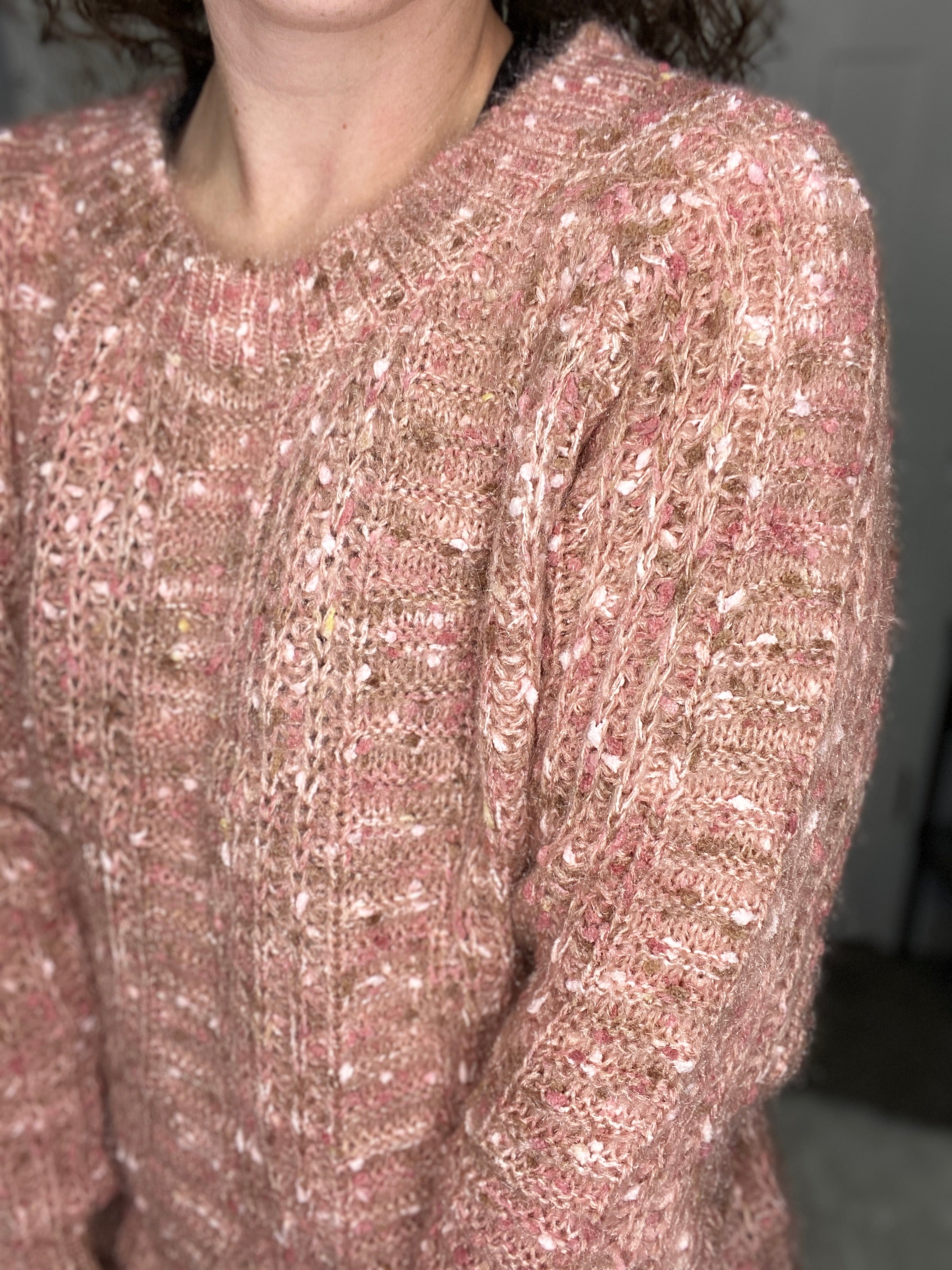 Pink Champagne Confetti Sweater