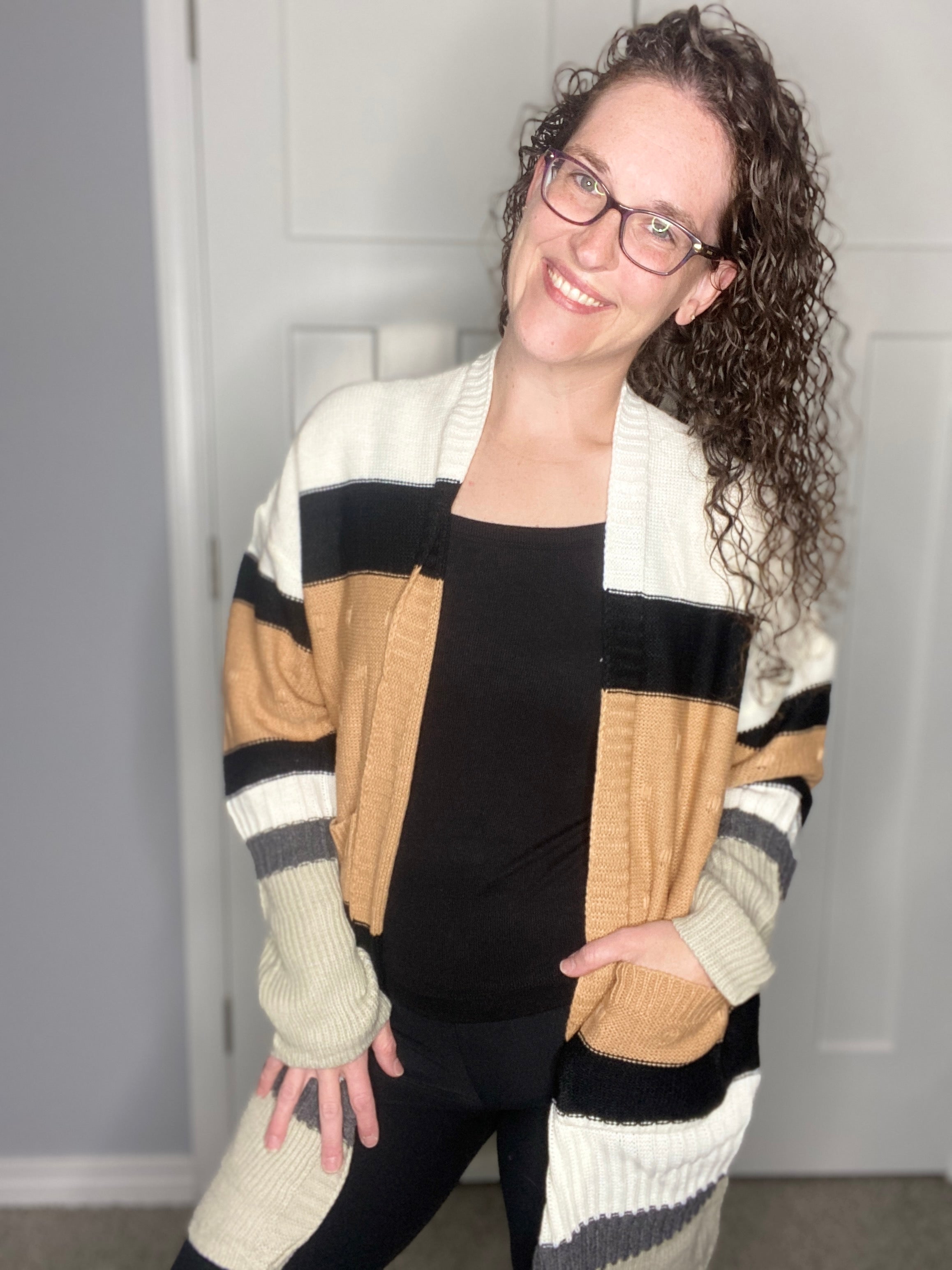 Ashley Textured Color Block Cardigan