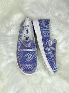 Gypsy Jazz Aztec Slip-Ons - BLUE