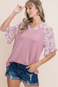 Spring Has Sprung Ruffle Sleeve Top