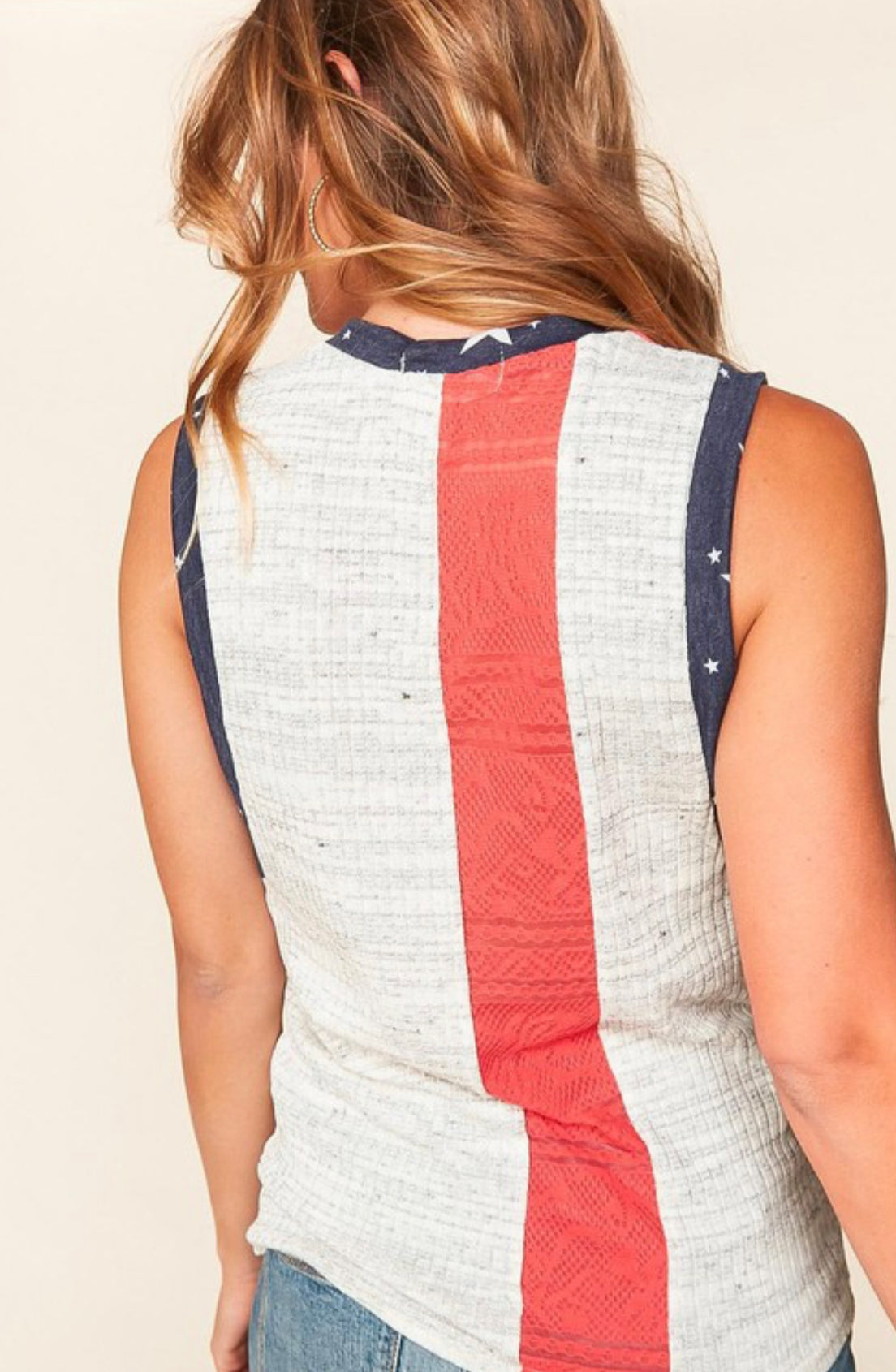 Patriotic Lace & Stars Tank Top