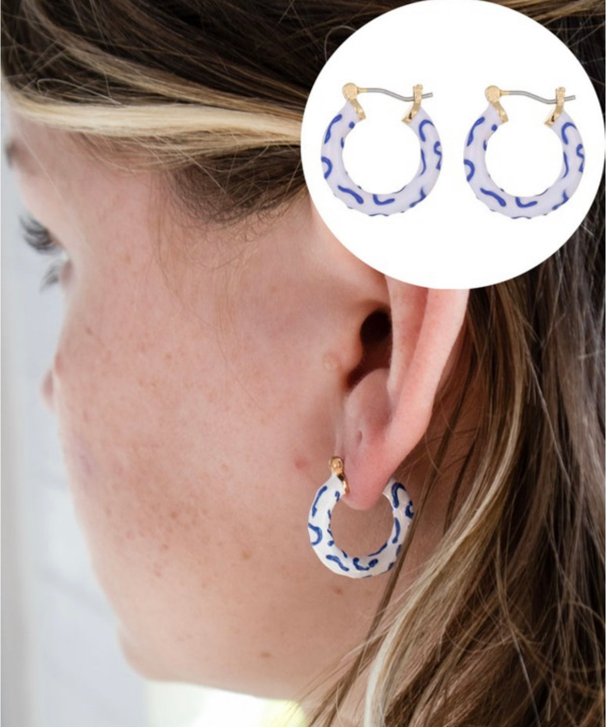 Indigo Smoke Enamel Hoops