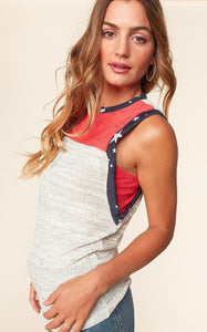 Patriotic Lace & Stars Tank Top