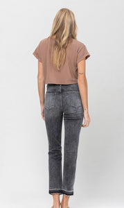 Vervet Thrills High Rise Released Hem Straight Leg Denim