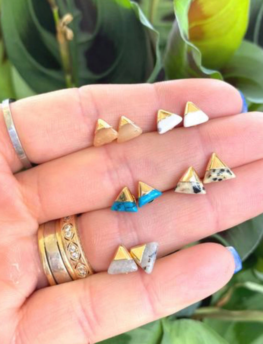 Jasper Triangle Stone Stud