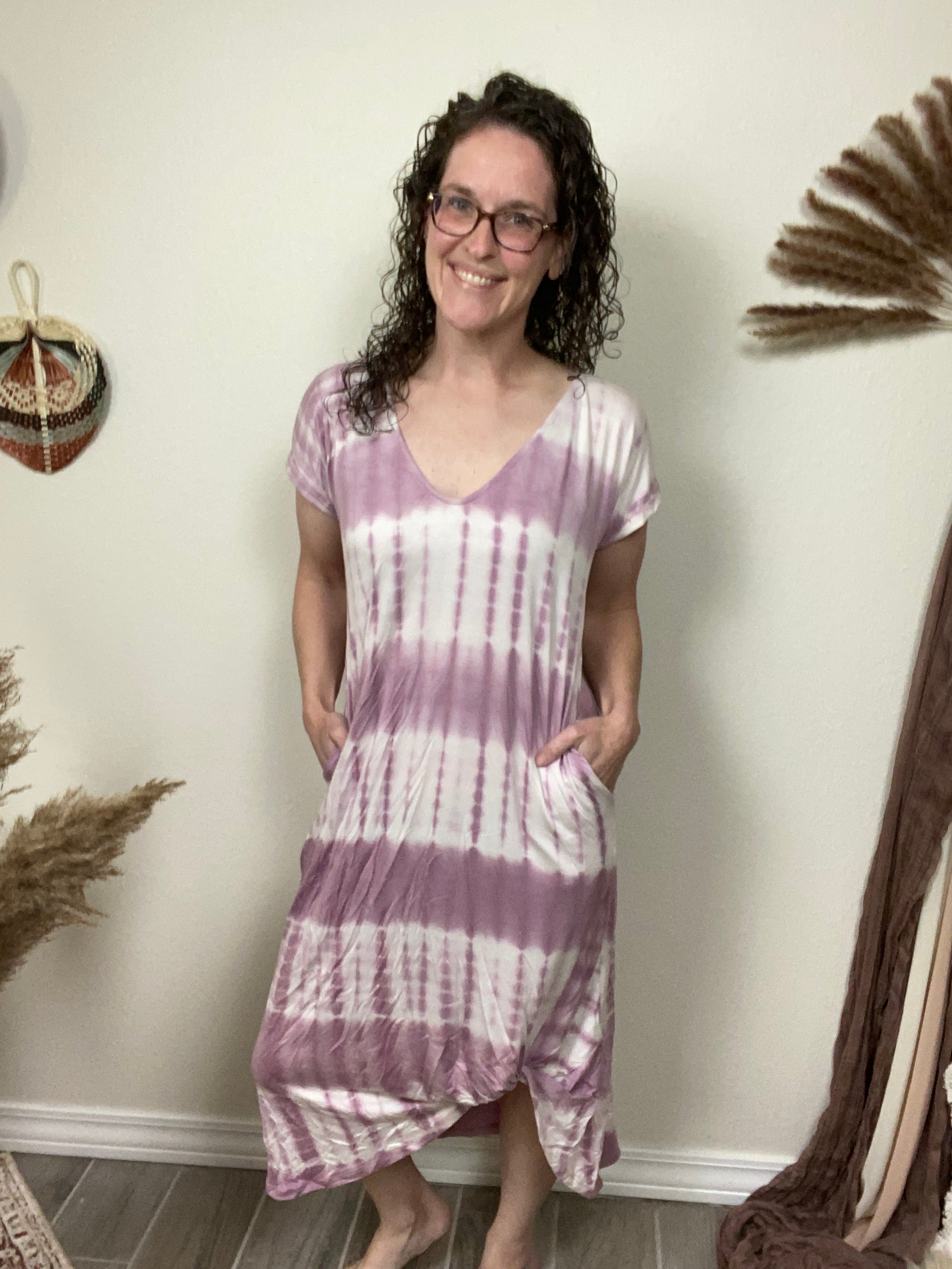 Lavender Tie Dye Midi Dress