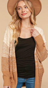 Ivory & Tan Cable Knit Cardigan