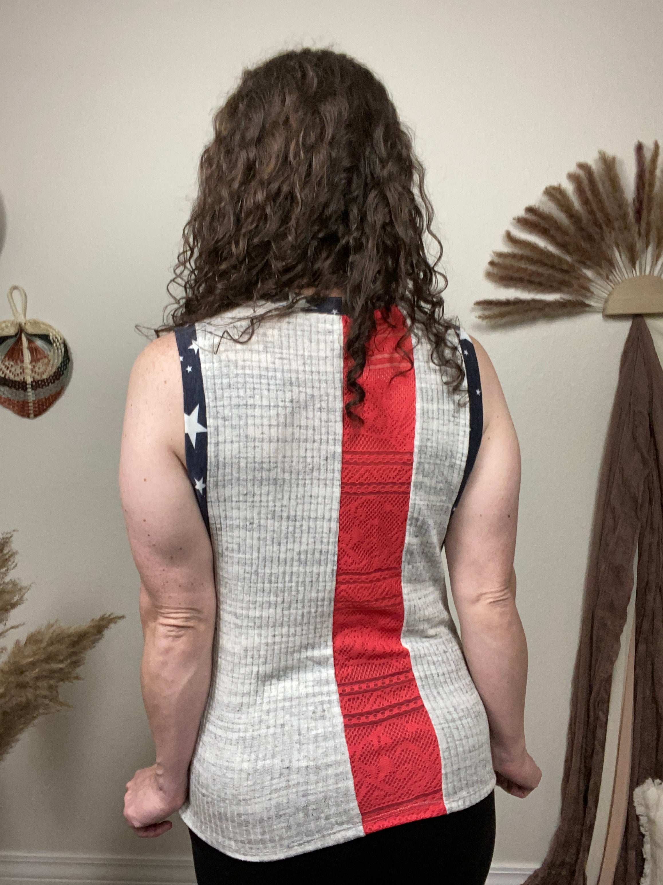 Patriotic Lace & Stars Tank Top