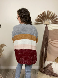 Ombré Color Block Fall Vibes Cardigan